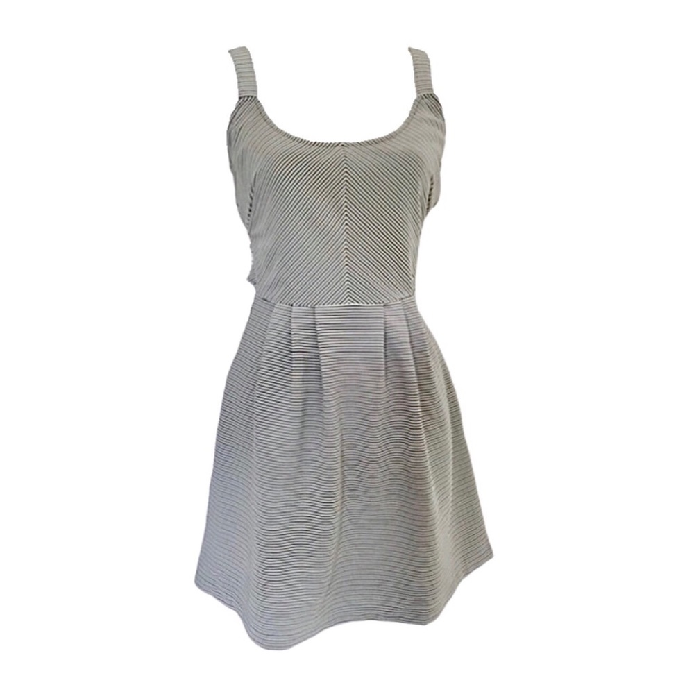 NWT Ark & Co Black White Open Back Dress Size M